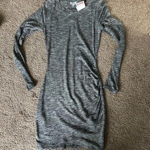 T.J.Maxx Gray Long Sleeve Bodycon Dress